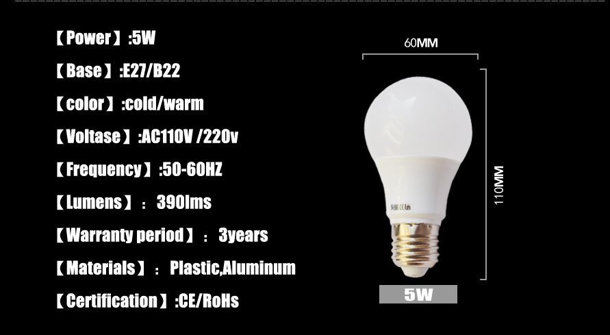 Environmental Protection Hotselling Light Bulb for Home LED Spotlight Lamps E27