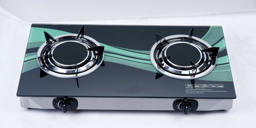 Low Price Infrared Double Burner Tempered Glass Tabletop Gas Cooker/Gas Stove