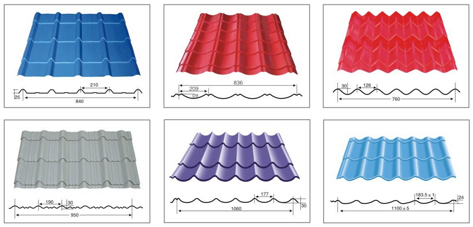 Glazed Steel Roof Tile Roll Forming Machinery