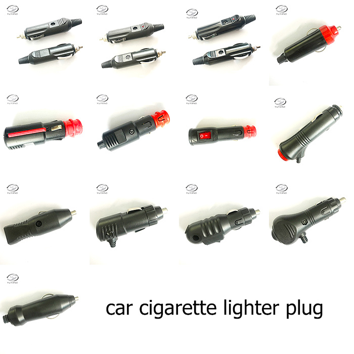 Car Cigarette Lighter Plug with Red Button and LED Light