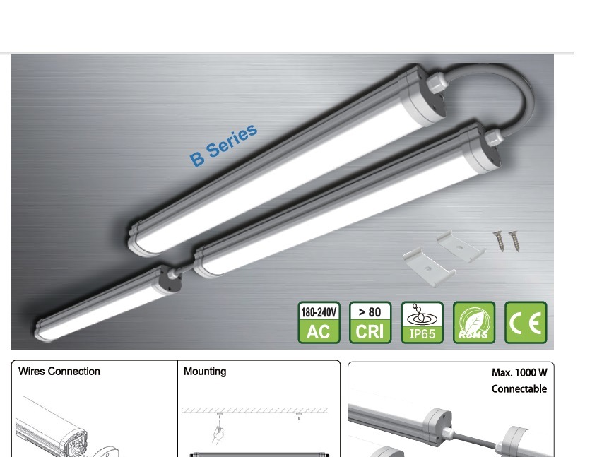 New Design 36W Connectable Plastic LED Tri-Proof Light