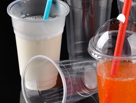 16 Oz. Plastic Clear Cups with Flat Lids for Iced Coffee Bubble Boba Tea Smoothie