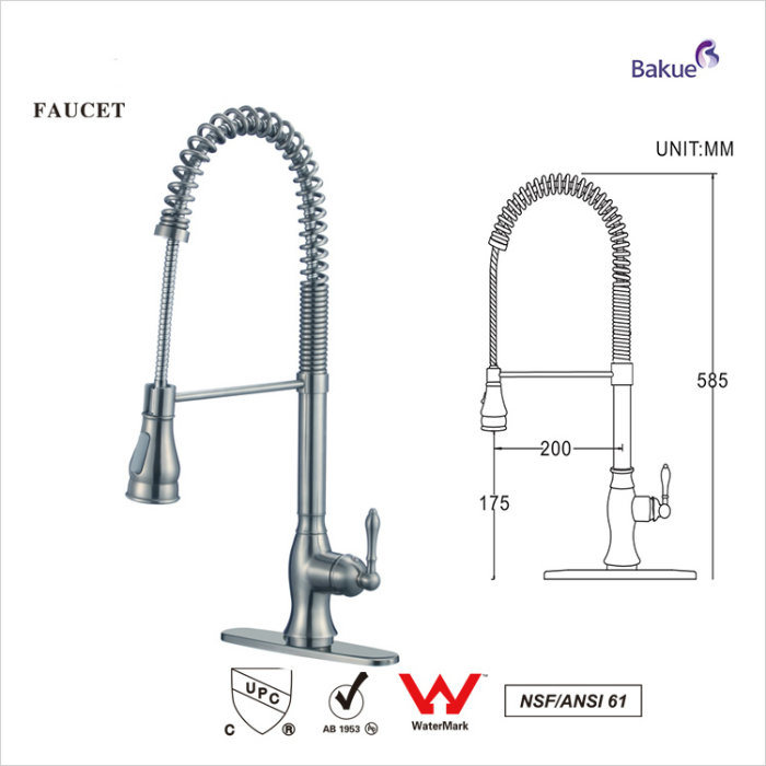 Modern Bathroom Accessories Pull Down Kitchen Faucet with Certification