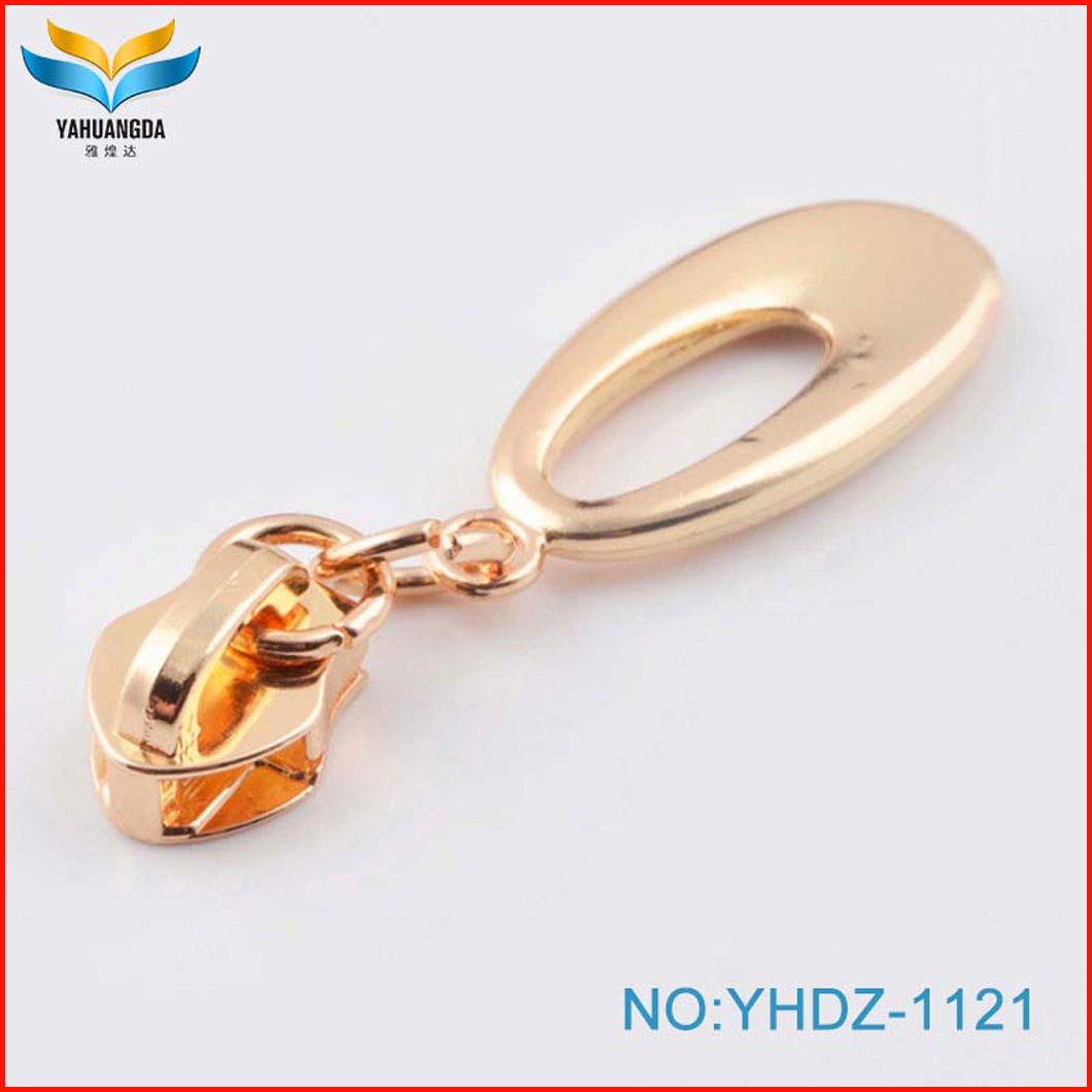 Beatiful Oval Shape Metal Puller Nylon Zipper Pull