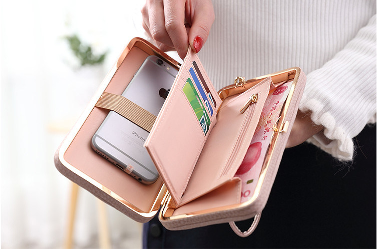 Purse Bow Wallet Female Card Holders Cellphone Pocket PU Leather Women Money Bag Clutch Women Wallet