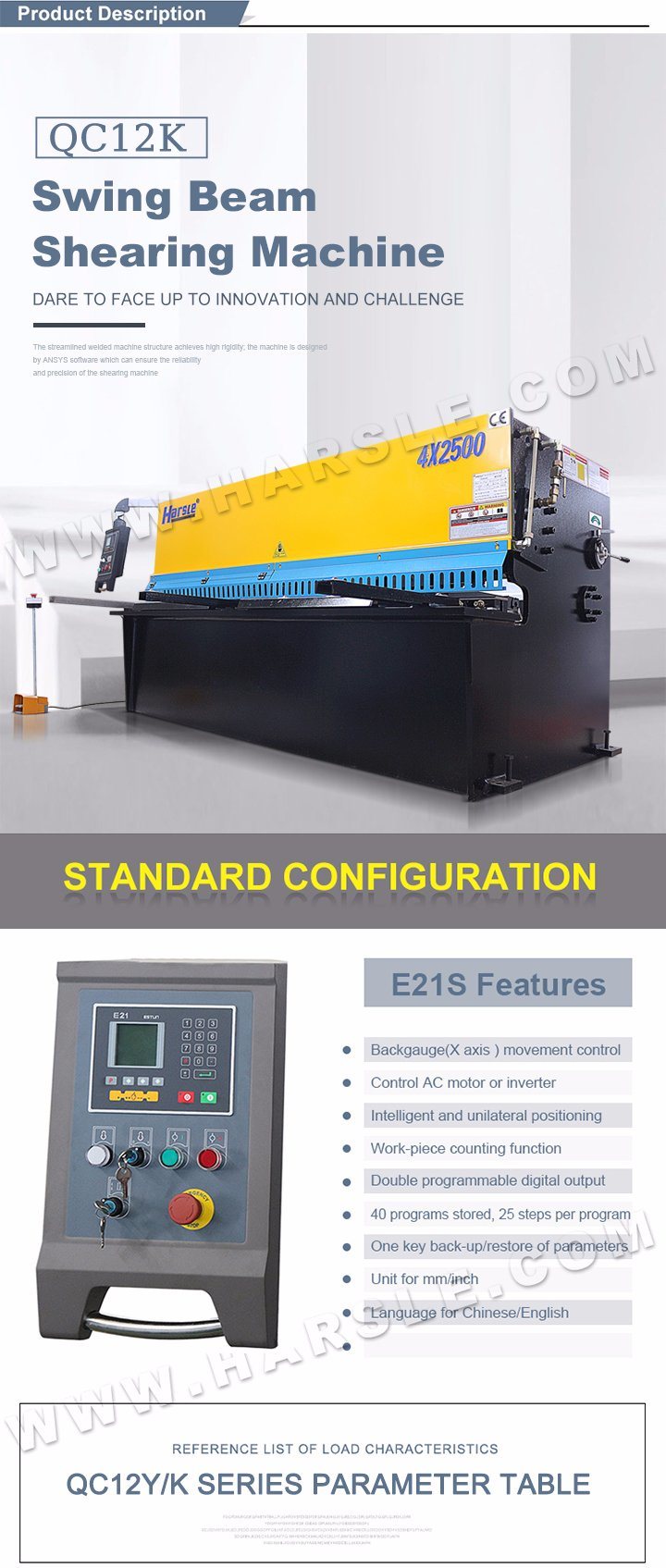 Professional CNC Swing Beam Shearing Machine QC12y Easy Operation