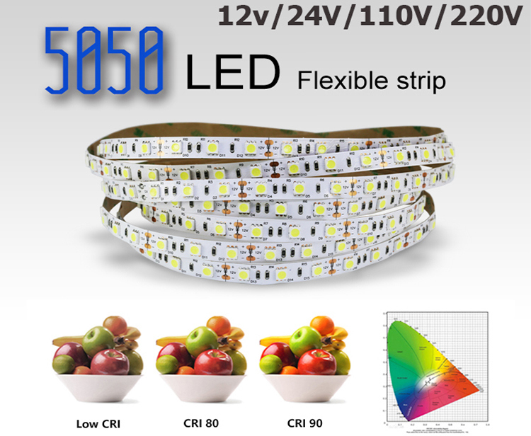 Waterproof SMD 5050 LED Rope Light 60LED/M RGB Strip Light LED