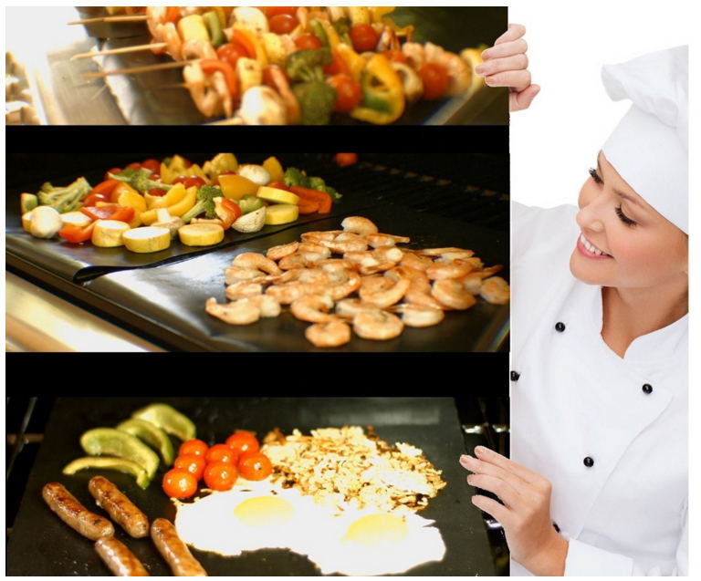 PTFE Coated Non-Stick BBQ Grill Mat PTFE Cooking Sheet