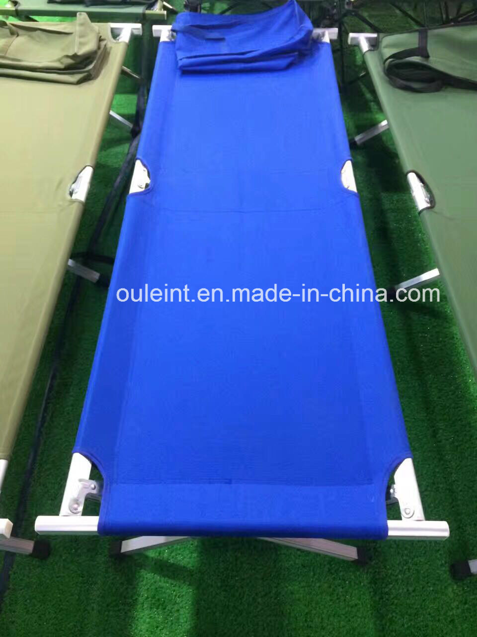 Aluminium Military Folding Camping Bed 600d PVC Oxford Cloth