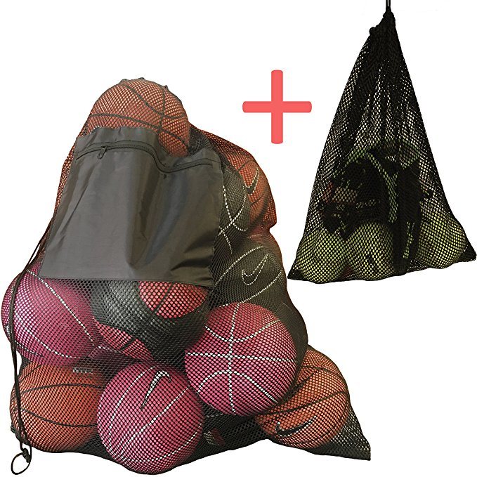 Mesh Ball Sports Equipment Bags Heavy Duty Drawstring Backpack