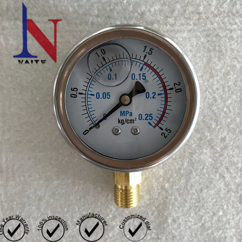 Dial Indicating Glycerin Pressure Gauge for Pneumatic Pump