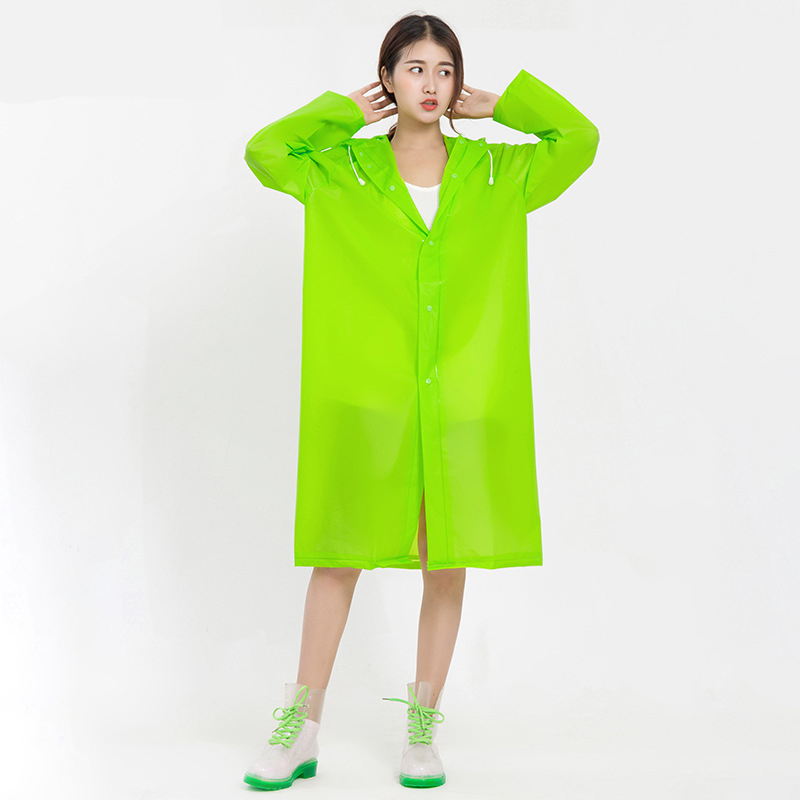 Thicken Green Non-Disposable Adult Travel Outdoor Gown Raincoat