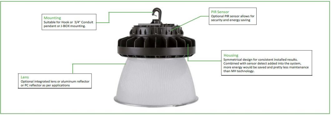 UC Dlc cUL Industrial High Power LED High Bay Light (140W, 150W, 200W, 210W)