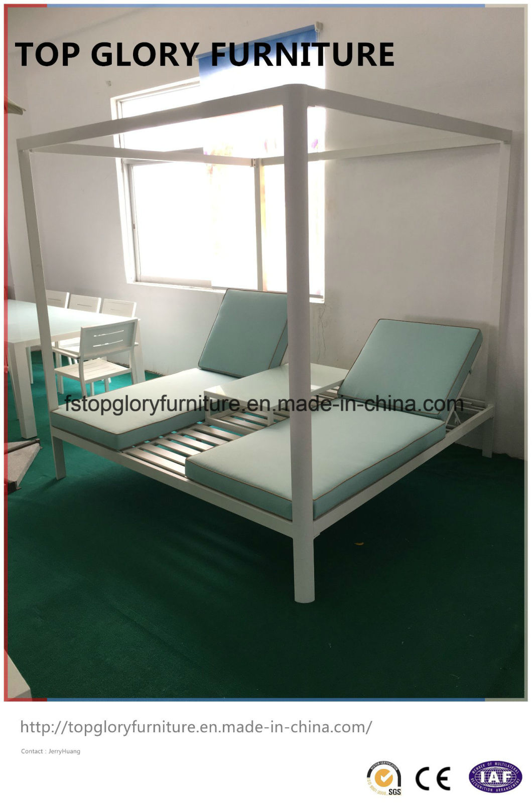 Top Quality New Design Outdoor Double Patio Sun Lounge Aluminum Lounge (TG-6001)