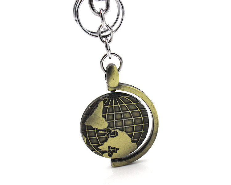 Wholesale Custom Logo Globe Shape Metal Key Chain