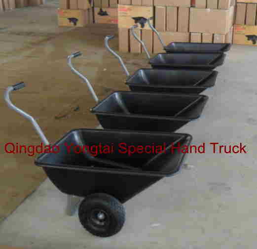 Double Wheel Garden Wheelbarrow (POLY TRAY)