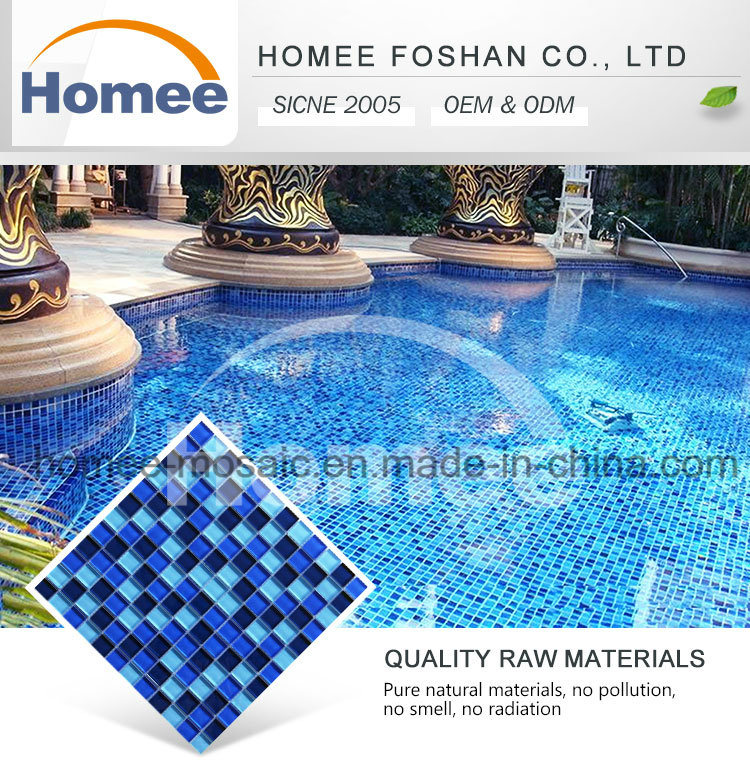 Square Shape Wholesale Mix Blue Swimming Pool Tile Mosaic