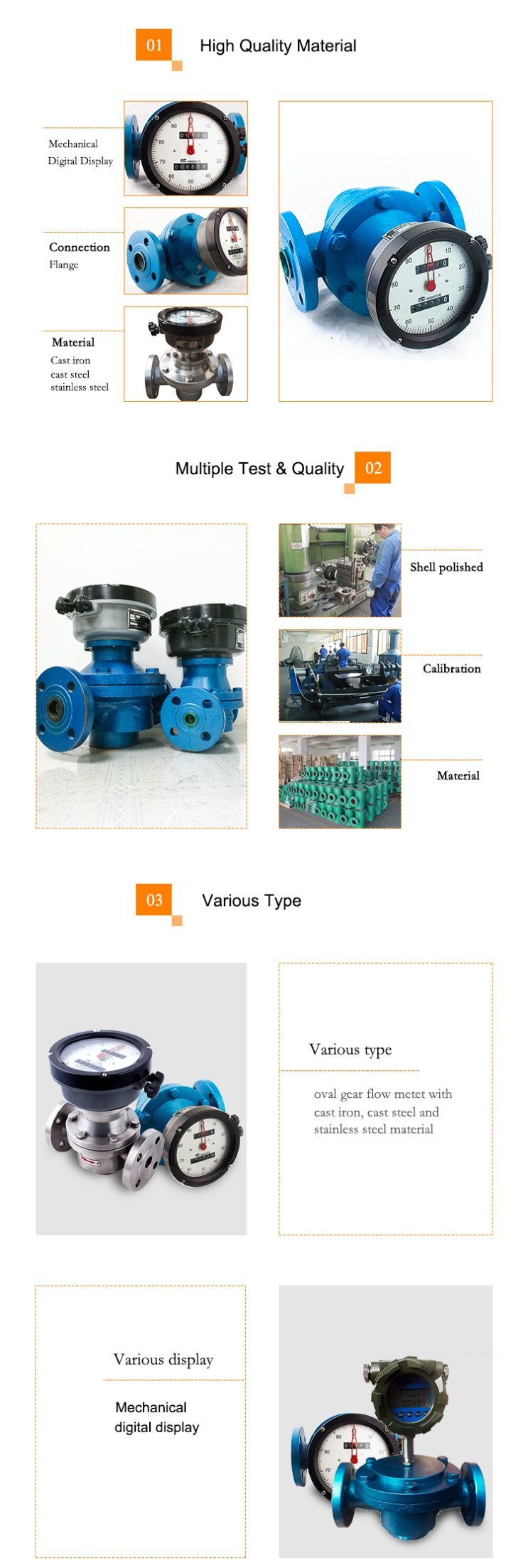 The Local Display 0.5% Accuracy Pd Mechanical Oval Gear Flow Meter