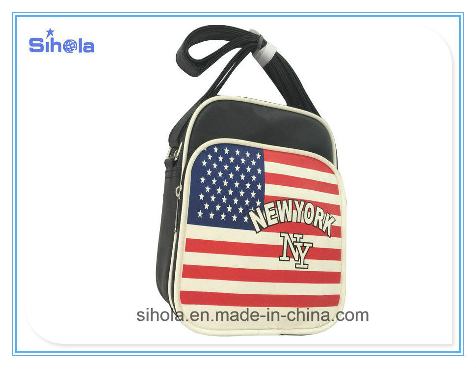 PU Leather Soft USA Flag Design Leisure Bag