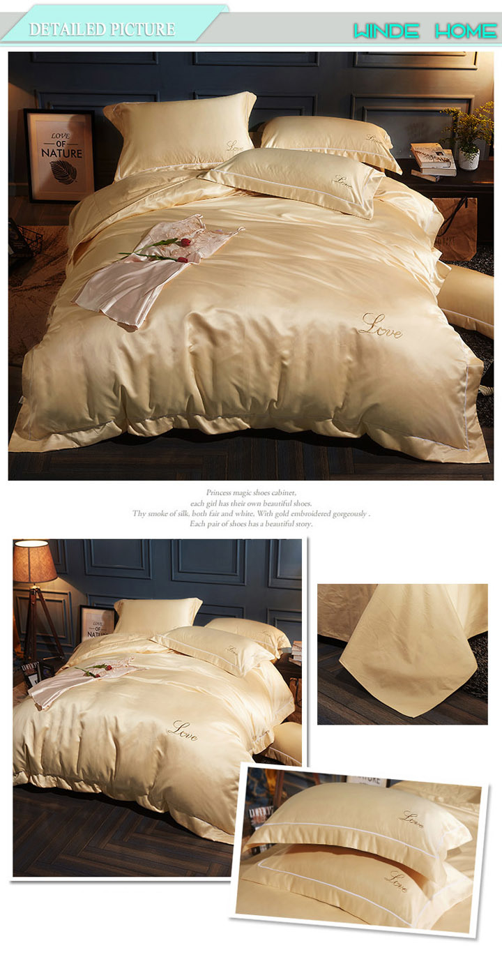 Luxury 4-Piece Satin/Sateen Silky Bed Sheet Set Bedding Collection Duvet Cover Sets Flat Sheet Set