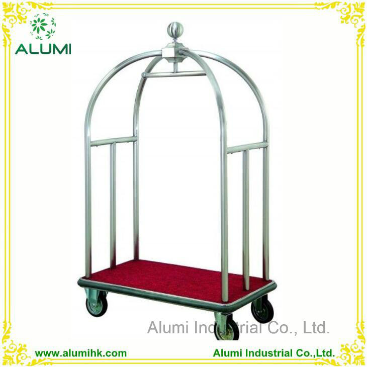 Hotel Stainless Steel Bellman Luggage Cart