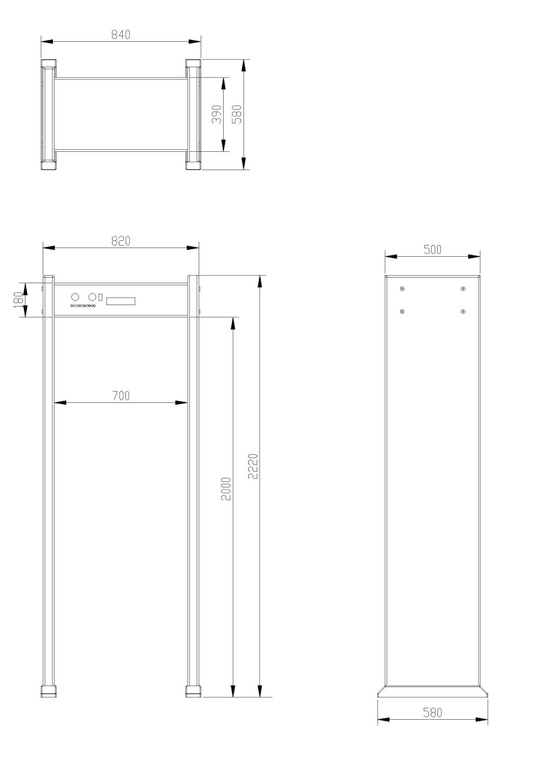 18 Zones Door Frame Walk Through Metal Detector Gate