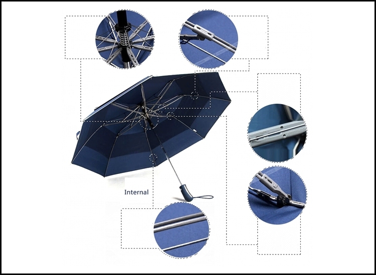 Business Man Fold Style Big Size 28inch Umbrella for Rain Days