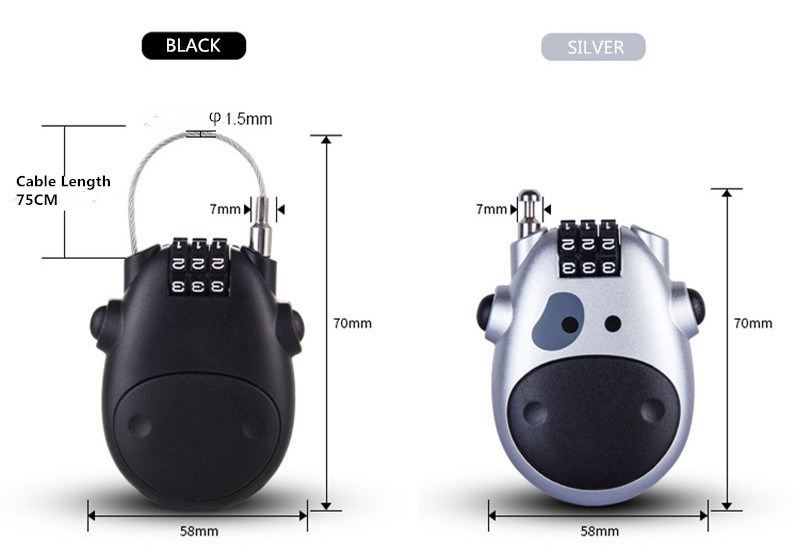 Combination Cable Lock for Bag and Luggage