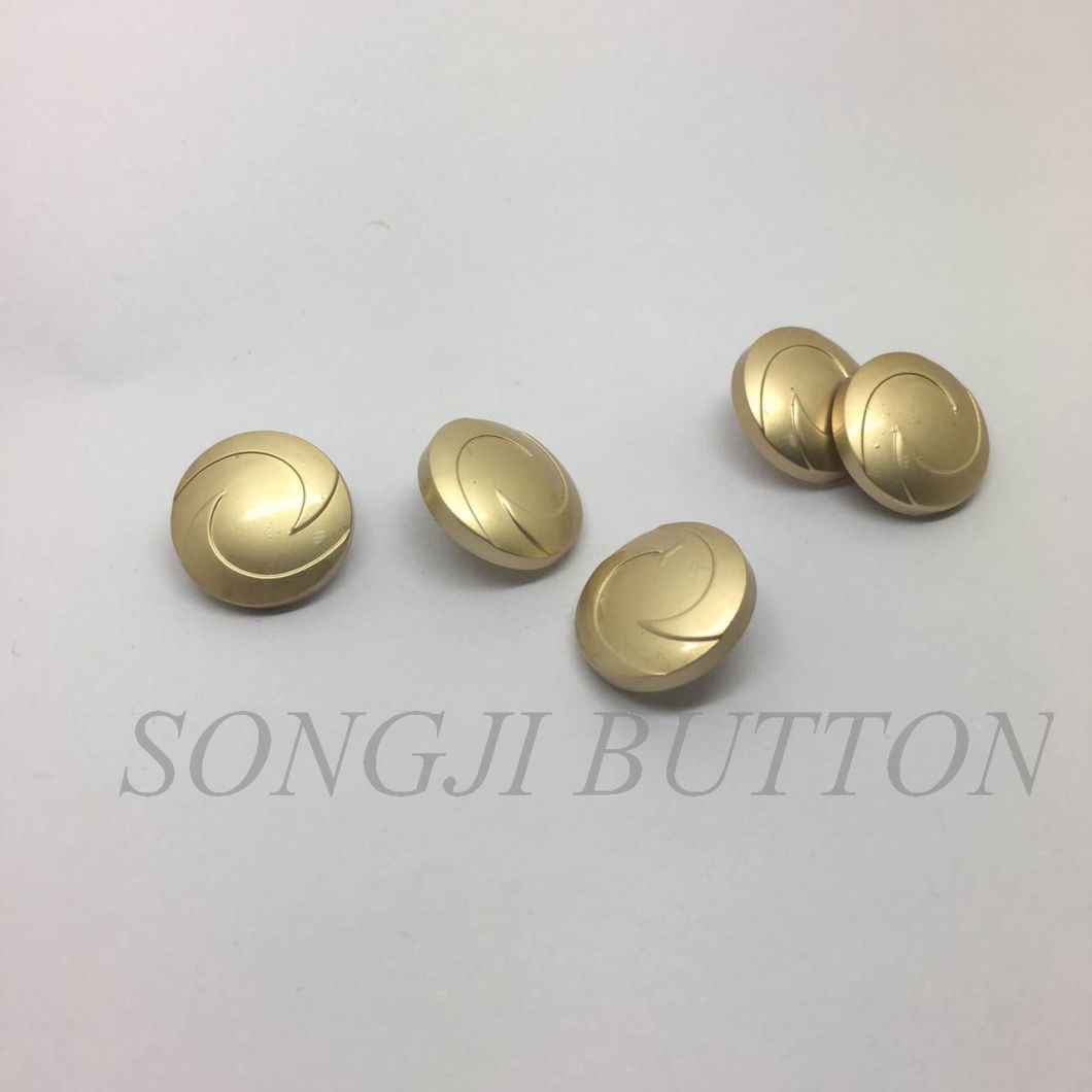 Simple Logo Metal Zinc Alloy Sewing Shank Button for Coat