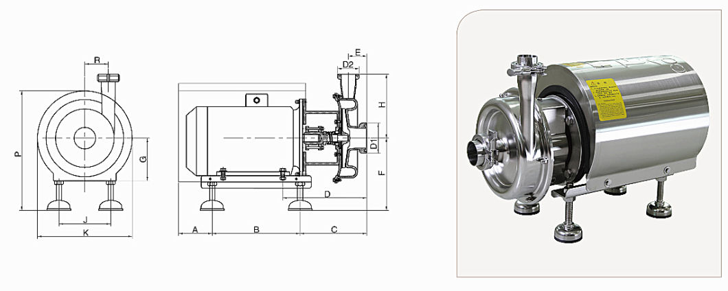 SS304/SS316L Stainless Steel Sanitary Food Grade Pressure Self-Priming Pump