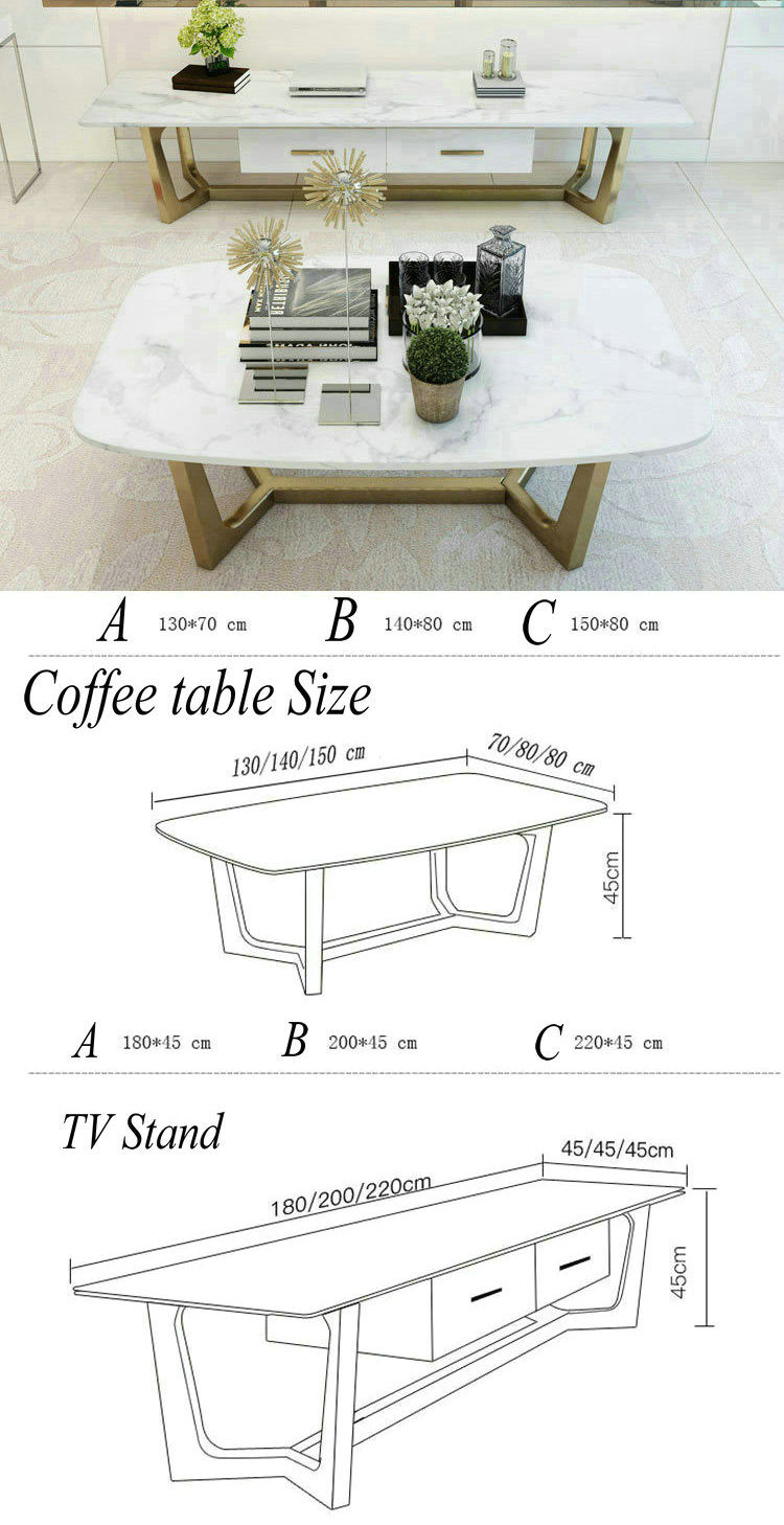 Modern Dining Furniture Marble Dinner Table with Metal Frame (07#)