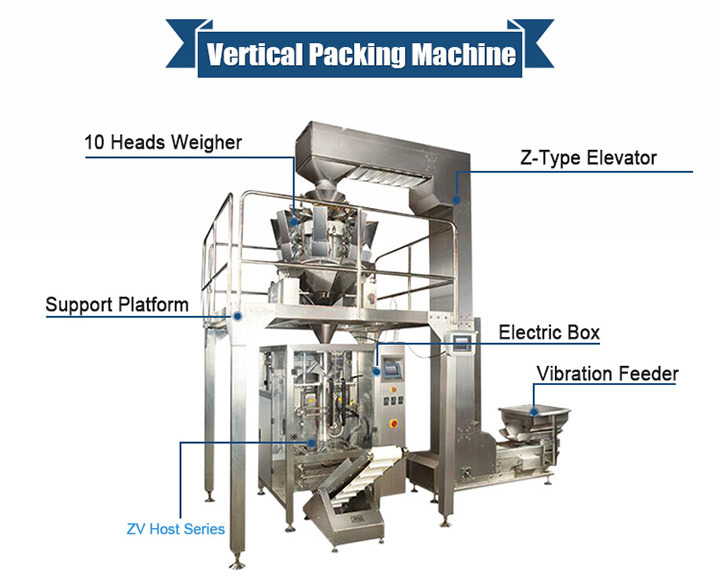 Automatic Plantain Chips Snack Food Filling Weighing Equipment Lays Corn Cassava Chips Packing Machine