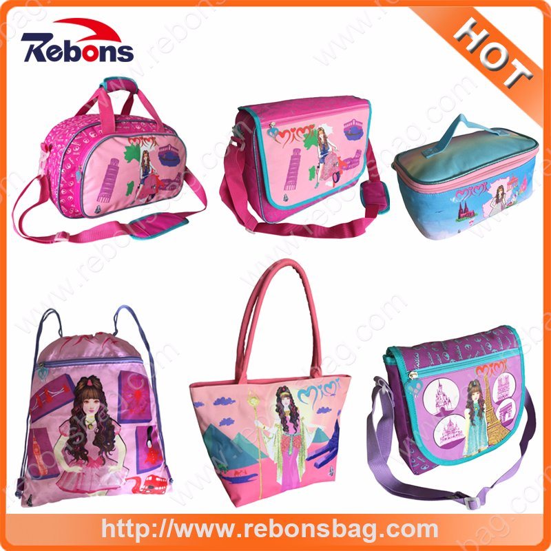 Fashion Cute Cartoon Kids Book Backpack Back to School Bags with Trolley for Teen Girls