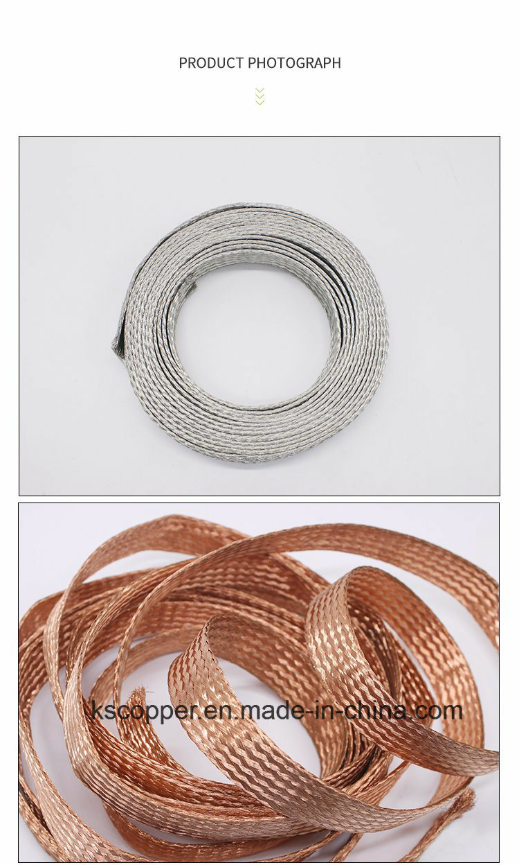 Electrical Flat Braided Copper Bar Ground Strap Wire Copper Braid Products