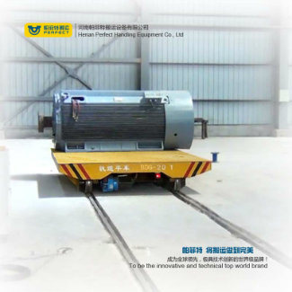 Low Bed Flat Rail Trolley Motorized Workshop Transfer Cart