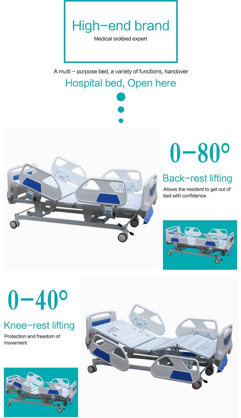 Sk015-2 China ABS Hospital Sick Bed with Side Rail