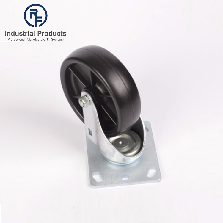 RF High Quality OEM Style Steel and Rubber Rigid 5'' Cargo Caster Wheel
