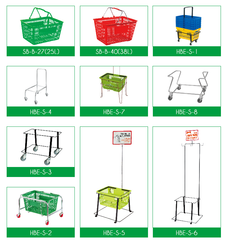 Metal Handle Plastic Supermarket Shopping Basket