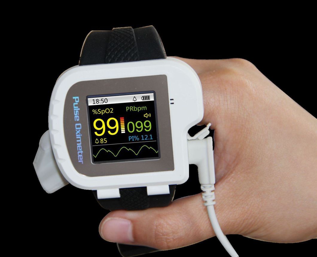 CE&FDA Wrist Pulse Oximeter SpO2 Sensor with Color Display Cms50I