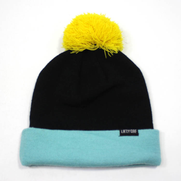 Custom Jacquard High Quality Funny POM POM Beanie