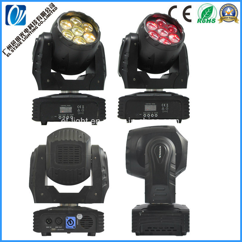 in 2018 World Club Russia Best Price for 7*15W LED Zooming Wash Moving Head Light