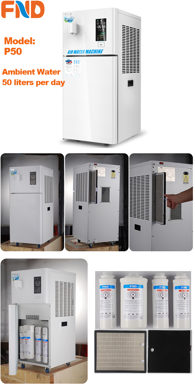 Air Water Dispenser Machine, Fnd 50 Liter/Day P50, R410A. RO System