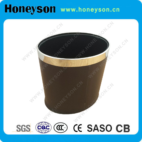 Double Layer Wastebin Outer Wrapped with PU Leather