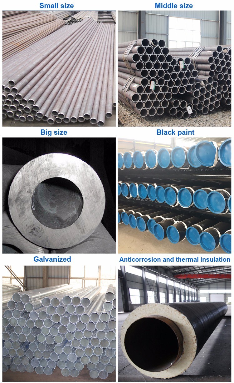 Factory Manufacture Low Carbon Round ERW Black Carbon Steel Pipe