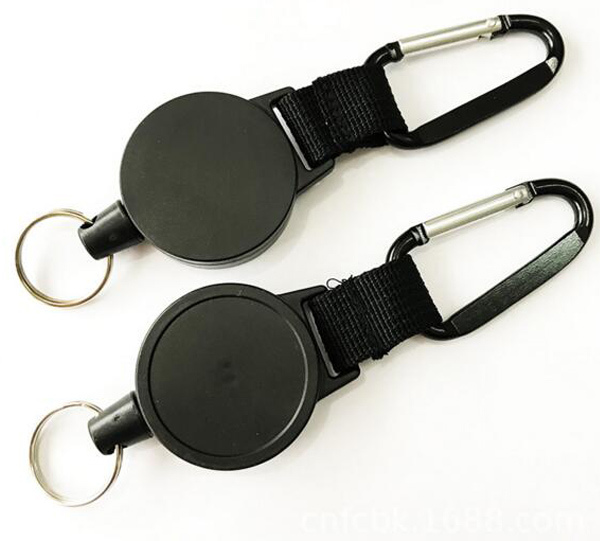 Heavy Duty Metal Retractable ID Key Ring Holder with Belt