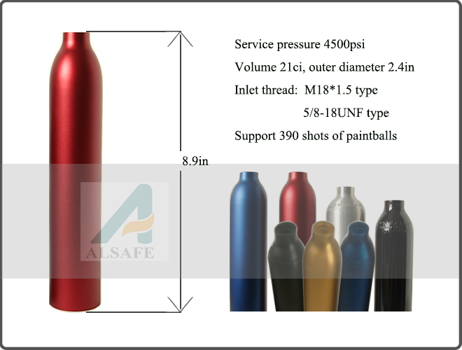 0.35L Mini Aluminum Gas Cylinder for Paintball