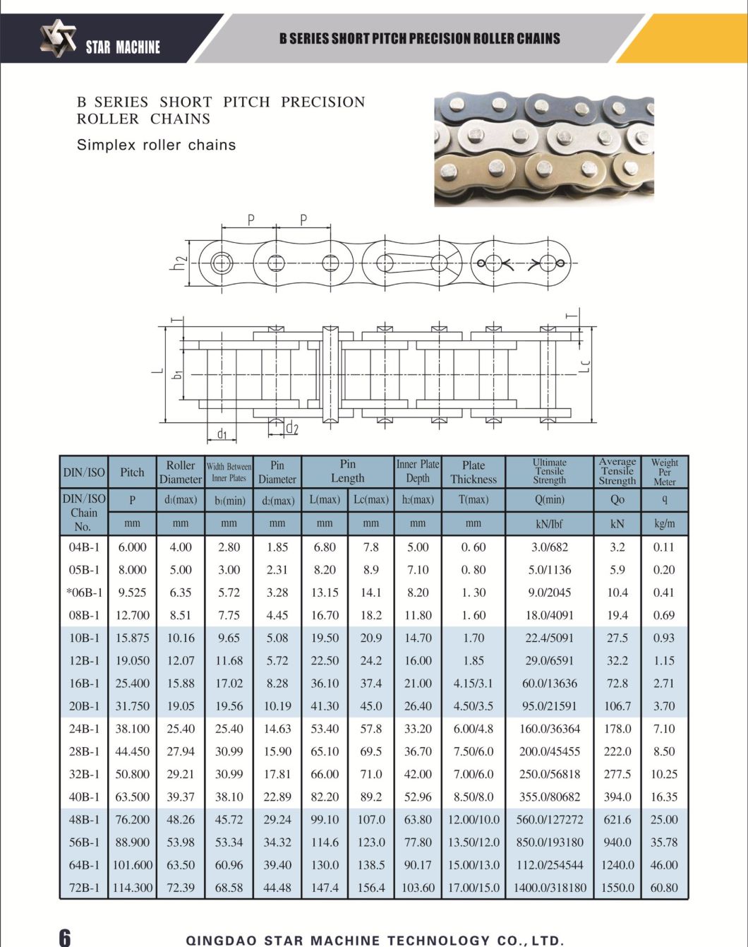 Standard Short Pitch Precision Roller Chain