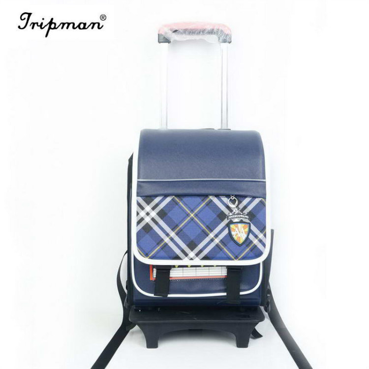 School Bag Kids Wheeled Trolley Children Backpack Luggage Travel Case