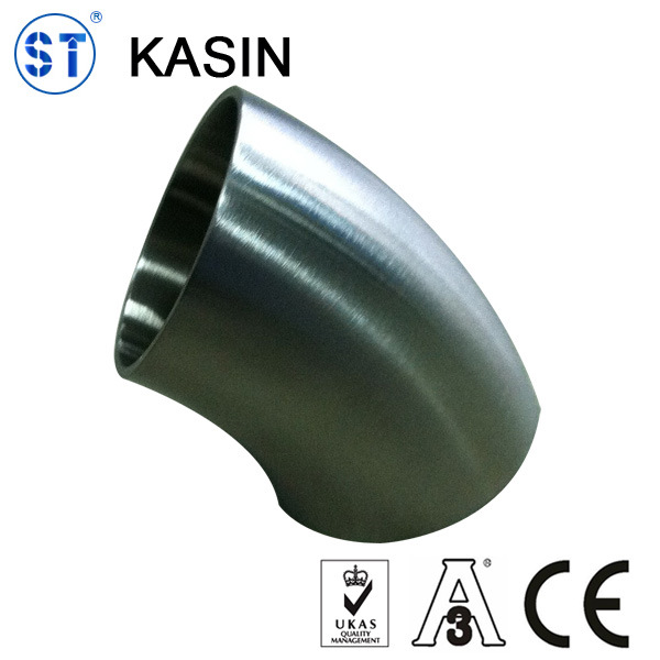 Stainless Steel Sanitary 45 Degree Welded/Clamped/Threaded Elbow/Bend