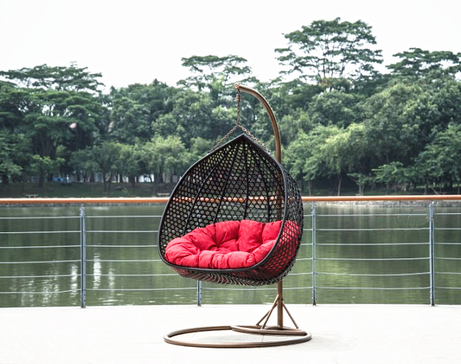 Outdoor Furniture Leisure Patio Round Hanging Egg Swing Chair (TG-115)